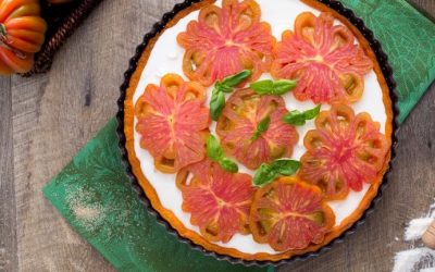 Torta salata al pomodoro Cuore di bue con stracciatella